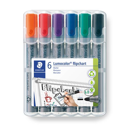 Staedtler Lumocolor Flipchart Marker Wallet Of 6 Assorted Colours 356 WP6