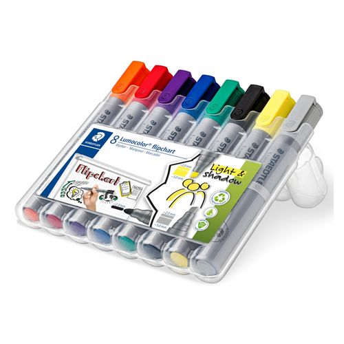 Staedtler Lumocolor Flipchart Marker Wallet Of 8 Assorted Colours 356 SWP8