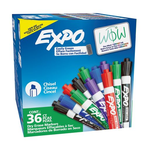 Expo Whiteboard Marker Chisel Assorted Box 36