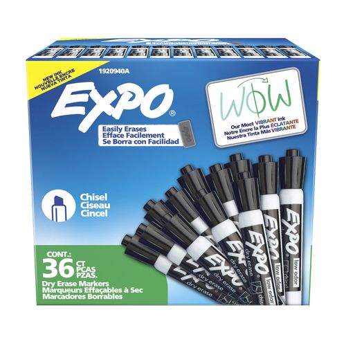 Expo Whiteboard Marker Chisel Black Box 36