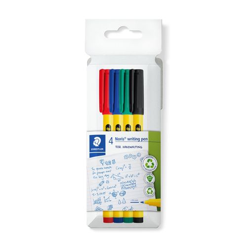 Staedtler Noris 307 Writing Pen Assorted Colours Pack 4