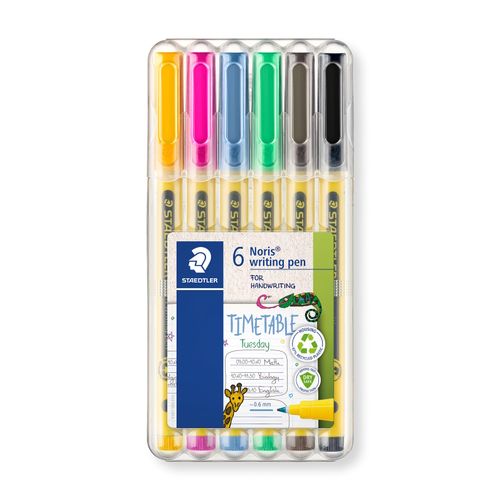 Staedtler Noris 307 Writing Pen Assorted Colours Wallet 6
