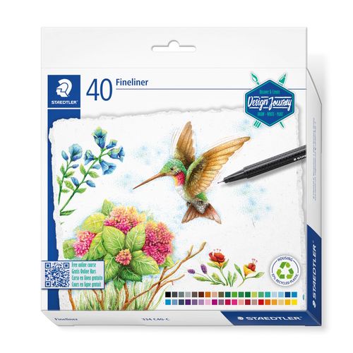 Staedtler Triplus Fineliner Pen Hangsell Box Of 40 Assorted Colours
