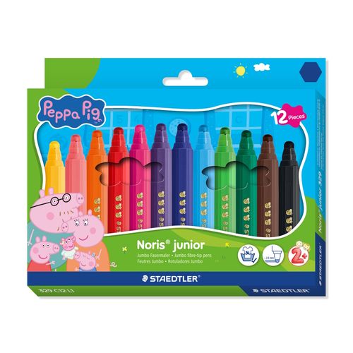 Staedtler Peppa Pig Noris Junior Coloured Fibre-tip Pens Box of 12