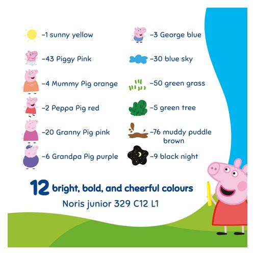 Staedtler Peppa Pig Noris Junior Coloured Fibre-tip Pens Box of 12