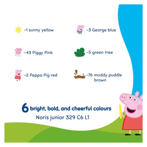 Staedtler Peppa Pig Noris Junior Coloured Fibre-tip Pens Box of 6