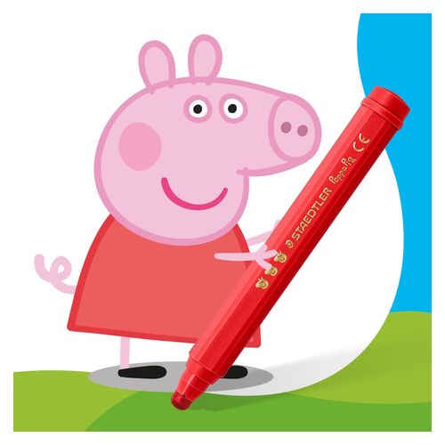 Staedtler Peppa Pig Noris Junior Coloured Fibre-tip Pens Box of 6