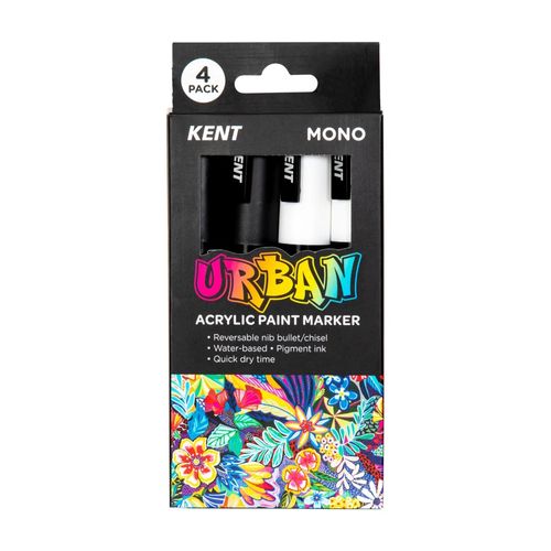Kent Urban Paint Marker 6mm Nib Mono Set 4