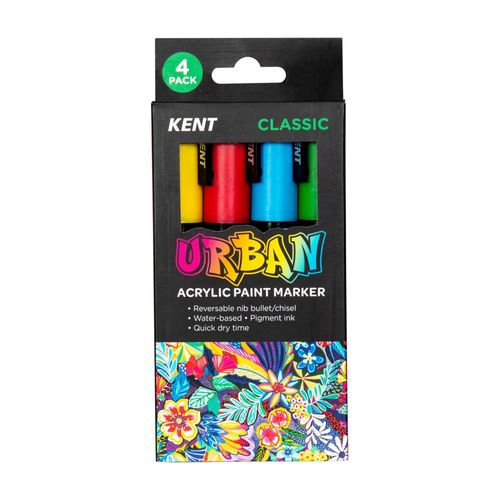 Kent Urban Paint Marker 6mm Nib Classic Set 4