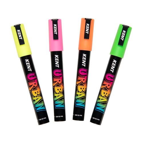 Kent Urban Paint Marker 6mm Nib Fluoro Set 4