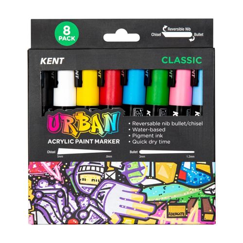 Kent Urban Paint Marker 6mm Nib Classic Set 8
