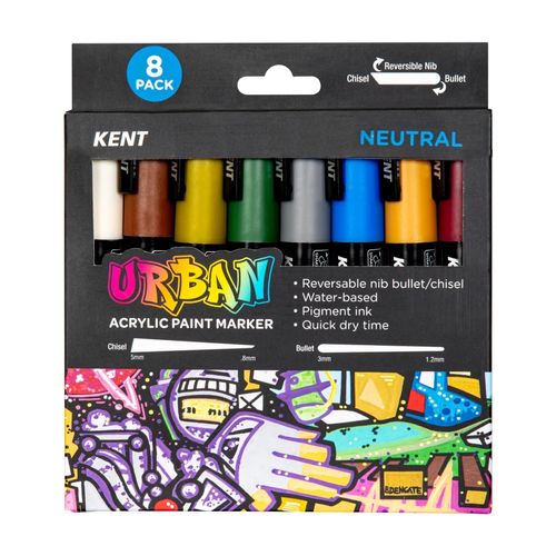 Kent Urban Paint Marker 6mm Nib Neutral Set 8