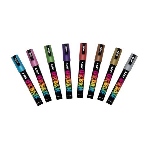 Kent Urban Paint Marker 6mm Nib Metallic Set 8