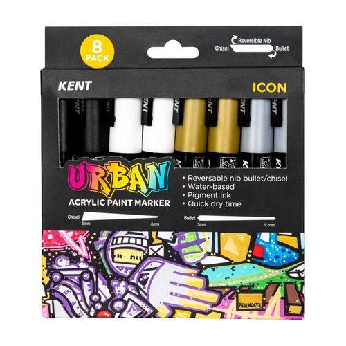 Kent Urban Paint Marker 6mm Nib Icon Set 8