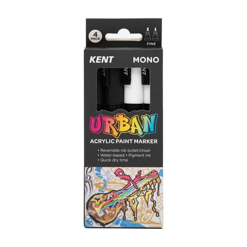 Kent Urban Paint Marker 3mm Nib Mono Set 4