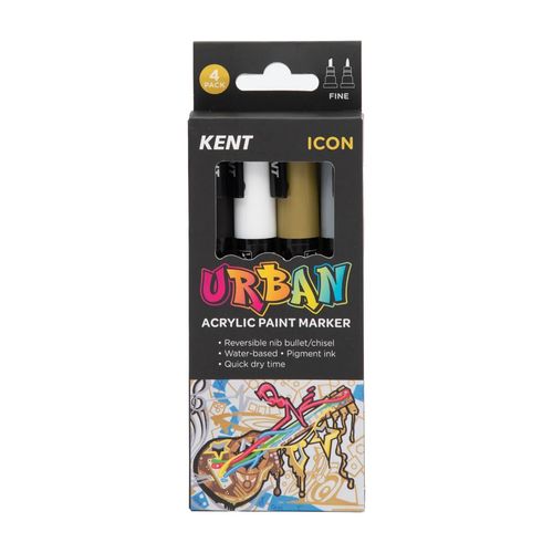 Kent Urban Paint Marker 3mm Nib Icon Set 4