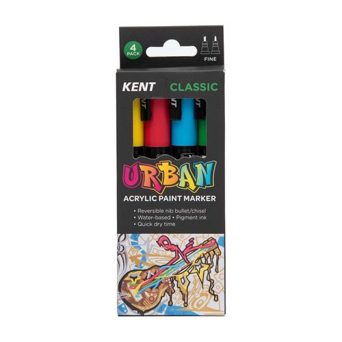 Kent Urban Paint Marker 3mm Nib Classic Set 4