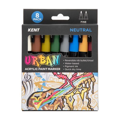 Kent Urban Paint Marker 3mm Nib Neutral Set 8