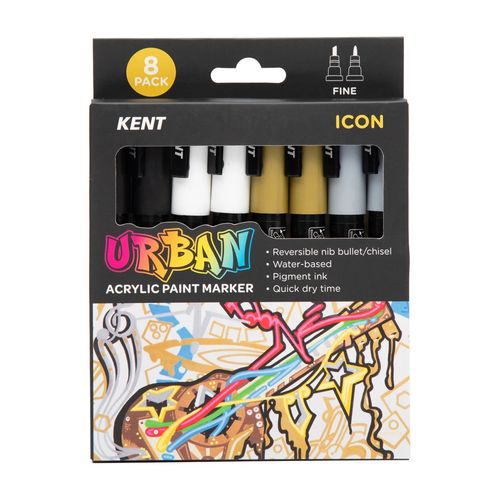 Kent Urban Paint Marker 3mm Nib Icon Set 8