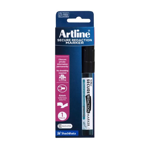 Artline Secure Redaction Marker Black