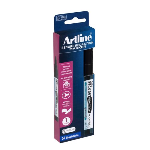 Artline Secure Redaction Marker Black