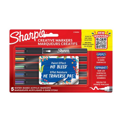 Sharpie Creative Acrylic Brush Markers Pack 5