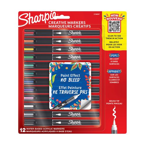 Sharpie Creative Acrylic Brush Markers Pack 12
