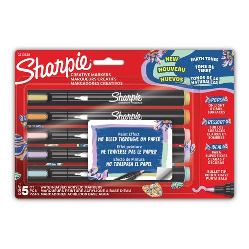 Sharpie Creative Acrylic Bullet Markers Earth Tones Pack 5
