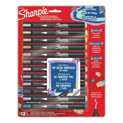 Sharpie Creative Acrylic Bullet Markers Earth Tones Pack 12