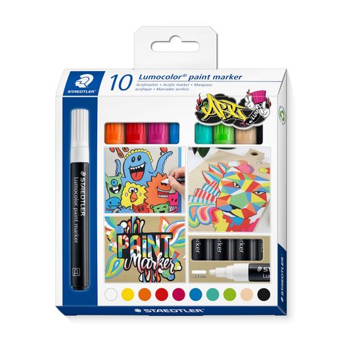 Staedtler Lumocolor 349 Paint Markers Assorted Pack 10