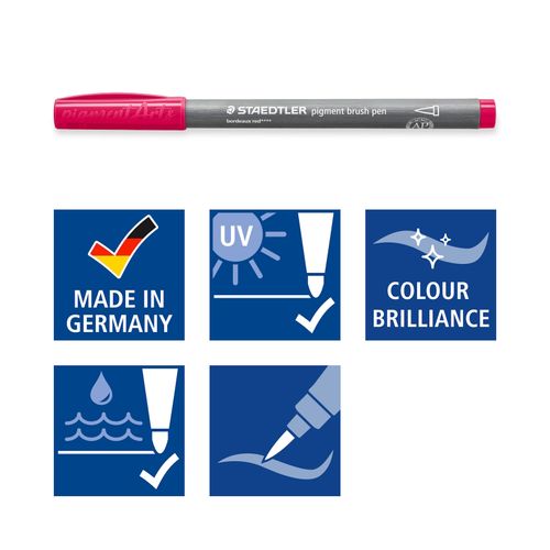 Staedtler Pigment Arts Brush Pen 371 Basic Colours 12 Pieces