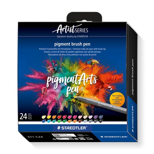 Staedtler Pigment Arts Brush Pen 371 Set 1 24 Assorted Colours