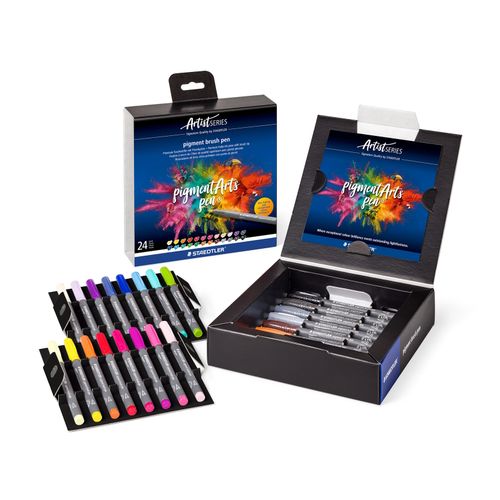Staedtler Pigment Arts Brush Pen 371 Set 1 24 Assorted Colours