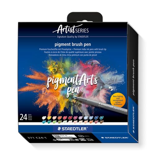 Staedtler Pigment Arts Brush Pen 371 Set 2 24 Assorted Colours