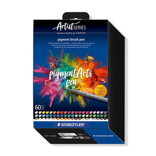 Staedtler Pigment Arts Brush Pen 371 60 Assorted Colours