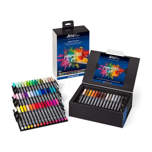 Staedtler Pigment Arts Brush Pen 371 60 Assorted Colours