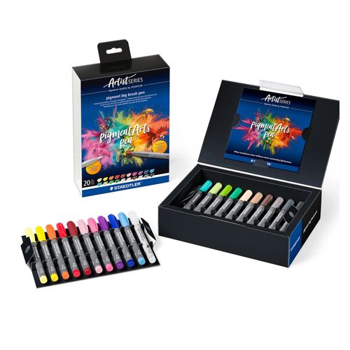 Staedtler Pigment Arts Big Brush Pen 20 Assorted Colours