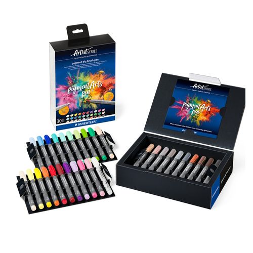 Staedtler Pigment Arts Big Brush Pen 30 Assorted Colours