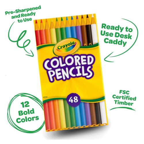 Crayola Coloured Pencils Deskpack Assorted Colours Pack 48