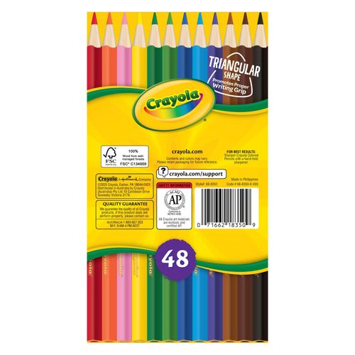 Crayola Triangular Coloured Pencils Deskpack Assorted Colours Pack 48