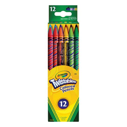 Crayola Twistables Coloured Pencils Assorted Colours Pack 12