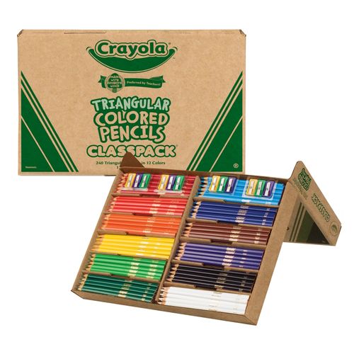 Crayola Coloured Pencils Triangular Classpack Assorted Colours Pack 240