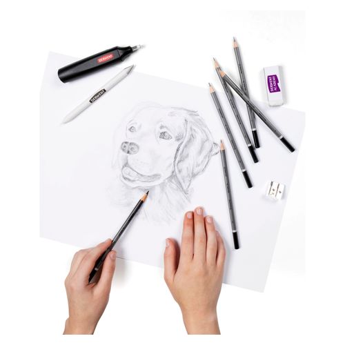 Derwent Academy Sketching Pencils Tin/6 3B, 2B, B, HB, H & 2H
