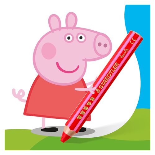 Staedtler Peppa Pig Noris Junior 3-in-1 Colouring Pencils Includes Pencil Sharpener Box 12