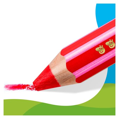 Staedtler Peppa Pig Noris Junior 3-in-1 Colouring Pencils Includes Pencil Sharpener Box 6