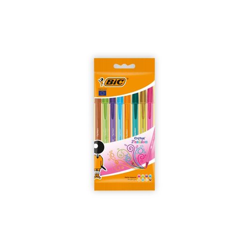 Bic Cristal Ballpoint Pen Medium Assorted Fashion Colours Pack 8