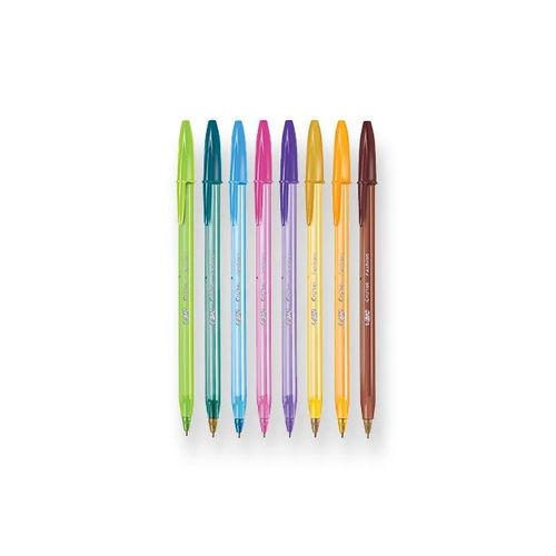 Bic Cristal Ballpoint Pen Medium Assorted Fashion Colours Pack 8