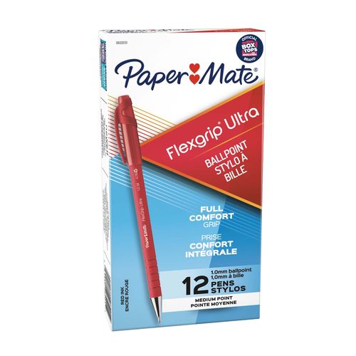 Paper Mate Flexgrip Ballpoint Pen Ultra Medium Red - Sold Each (12 per Box)