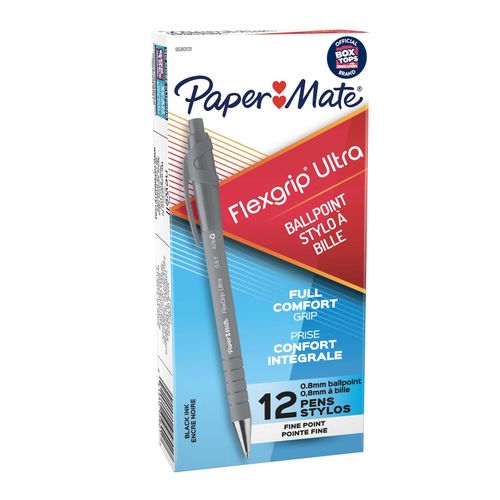 Paper Mate Flexgrip Retractable Ballpoint Pen Fine Black - Sold Each (12 per Box)