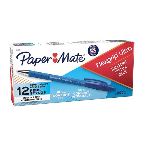 Paper Mate Flexgrip Retractable Ballpoint Pen Medium Blue - Sold Each (12 per Box)